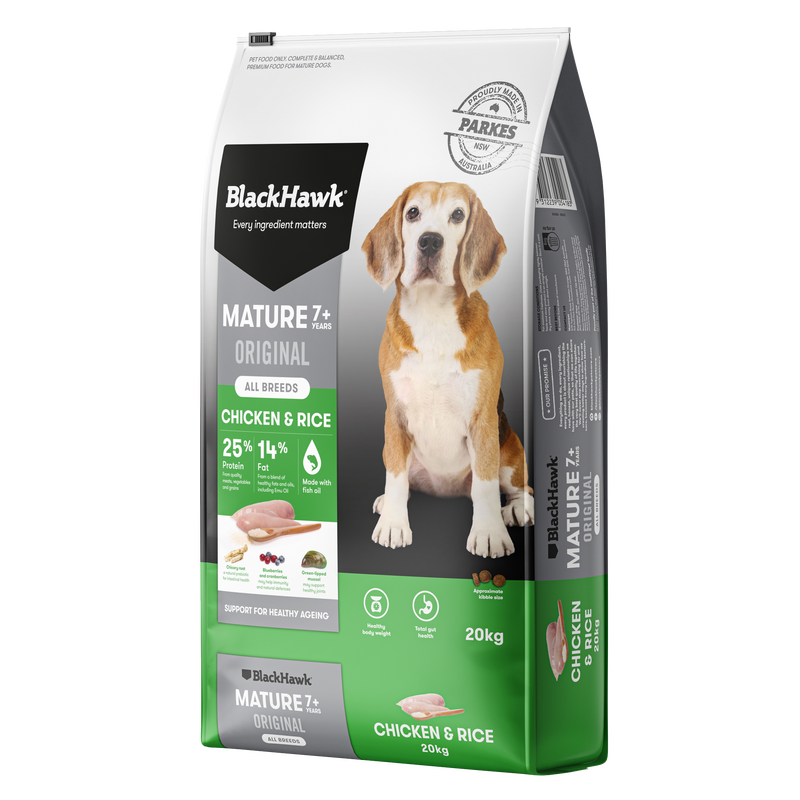 Black Hawk MATURE Dog Food - Chicken and Rice