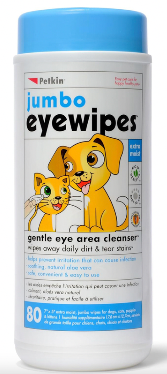 Petkin Jumbo Eye Wipes 80pk