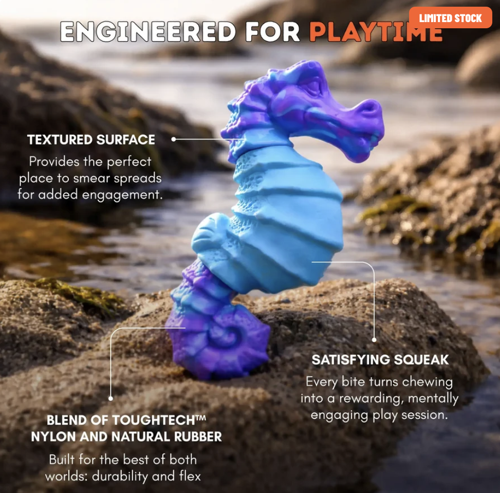 Seahorse Splash | Happy Staffy Co Power Chewers Dog Toy