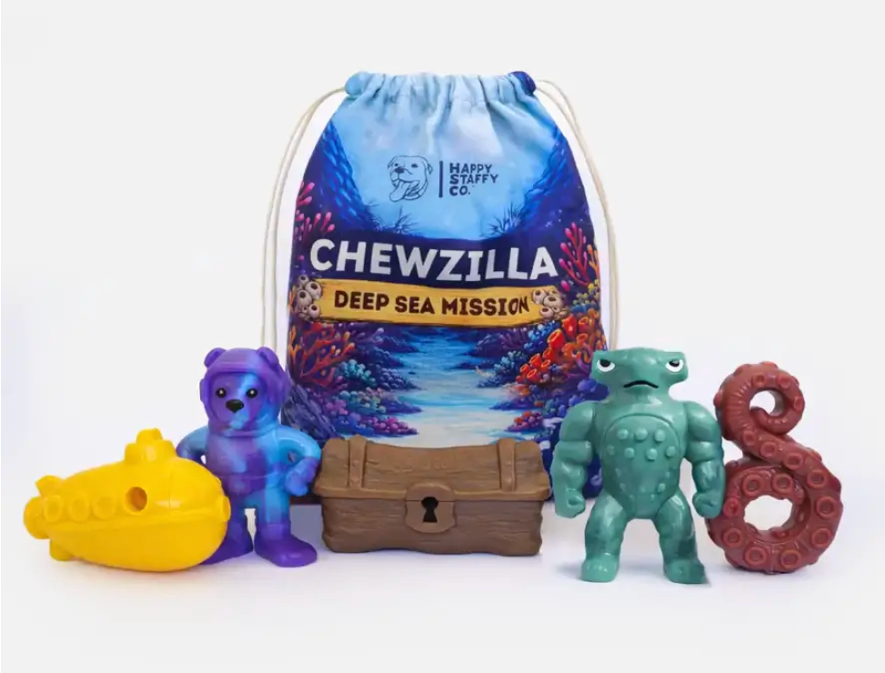 Chewzilla Deep Sea Mission | Happy Staffy Co Chewzilla® 5-Pack