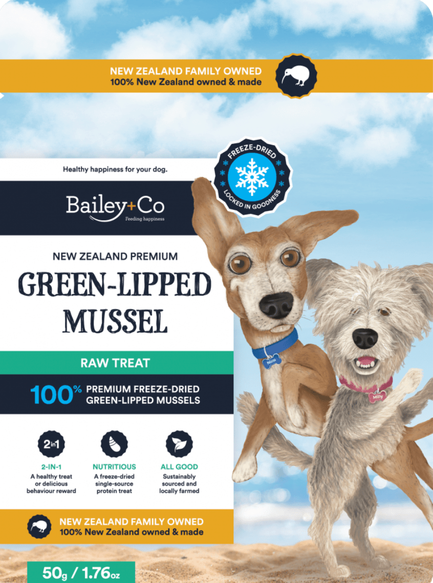 GREEN LIPPED MUSSEL Bailey+Co Freeze Dried NZ Premium Raw Treat 50g