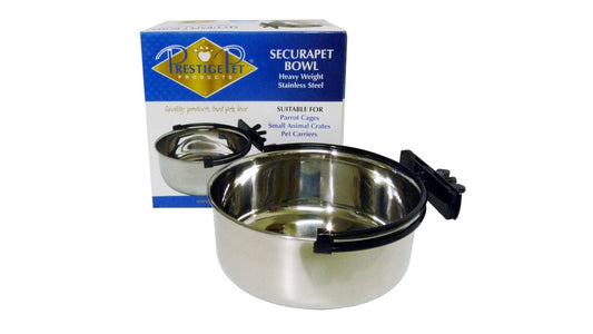 Dog Water Bowl - Securapet (with clamp on holder)-Feed/Water-Brooklands-9cm (300ml)-Shine Pets