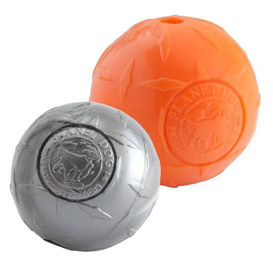 Orbee-Tuff DIAMOND PLATE BALL - Planet Dog-Toy-Distripet-Small/Medium (75mm) Orange-Shine Pets