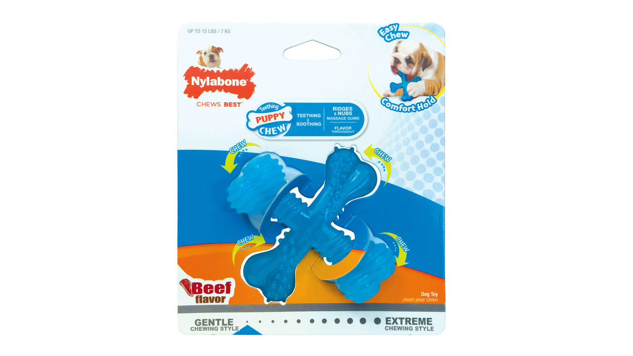 Nylabone Puppy "X" Bone Chew - Beef-Chew-Brooklands-Shine Pets