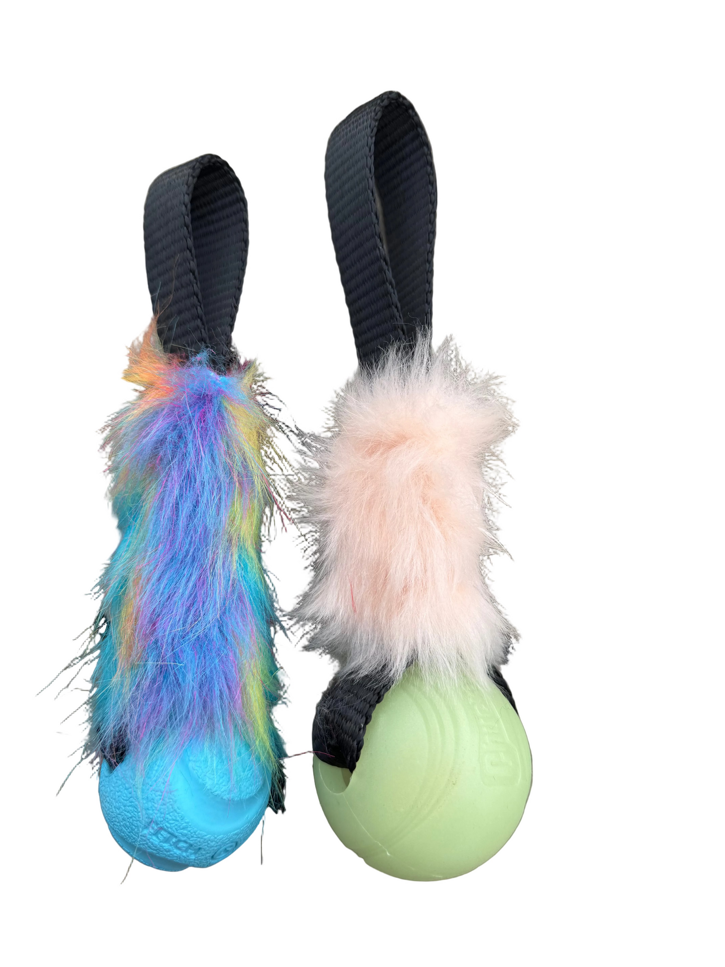 Fluffy ball tug attachments (for bungee handles)