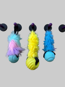Fluffy ball tug attachments (for bungee handles)