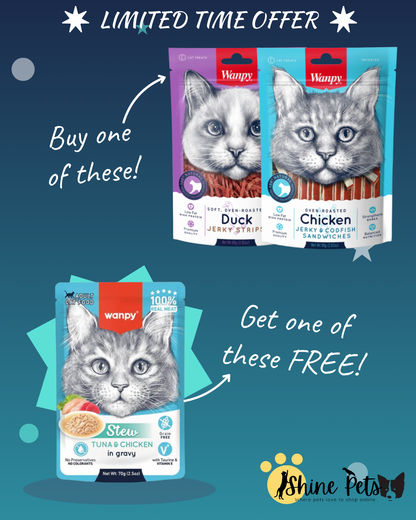 Wanpy Cat Duck Jerky Strips 80g