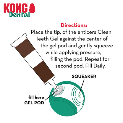 KONG Dental Ball with Cleaning Solution – Dog Dental Toy