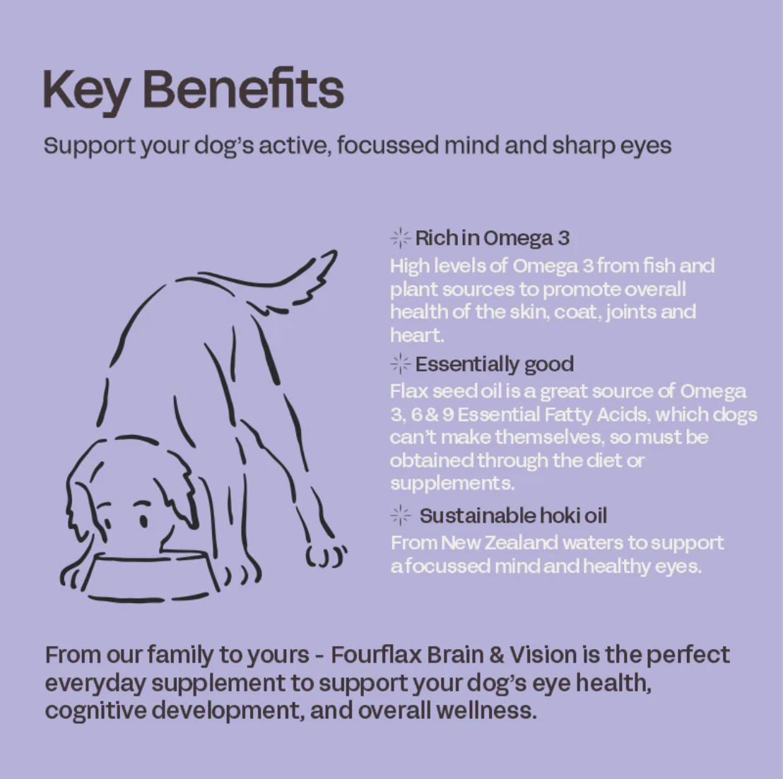 FOURFLAX Brain & Vision - Dog Supplement