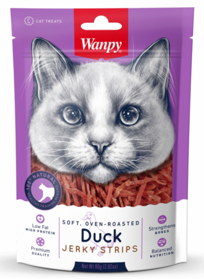 Wanpy Cat Duck Jerky Strips 80g