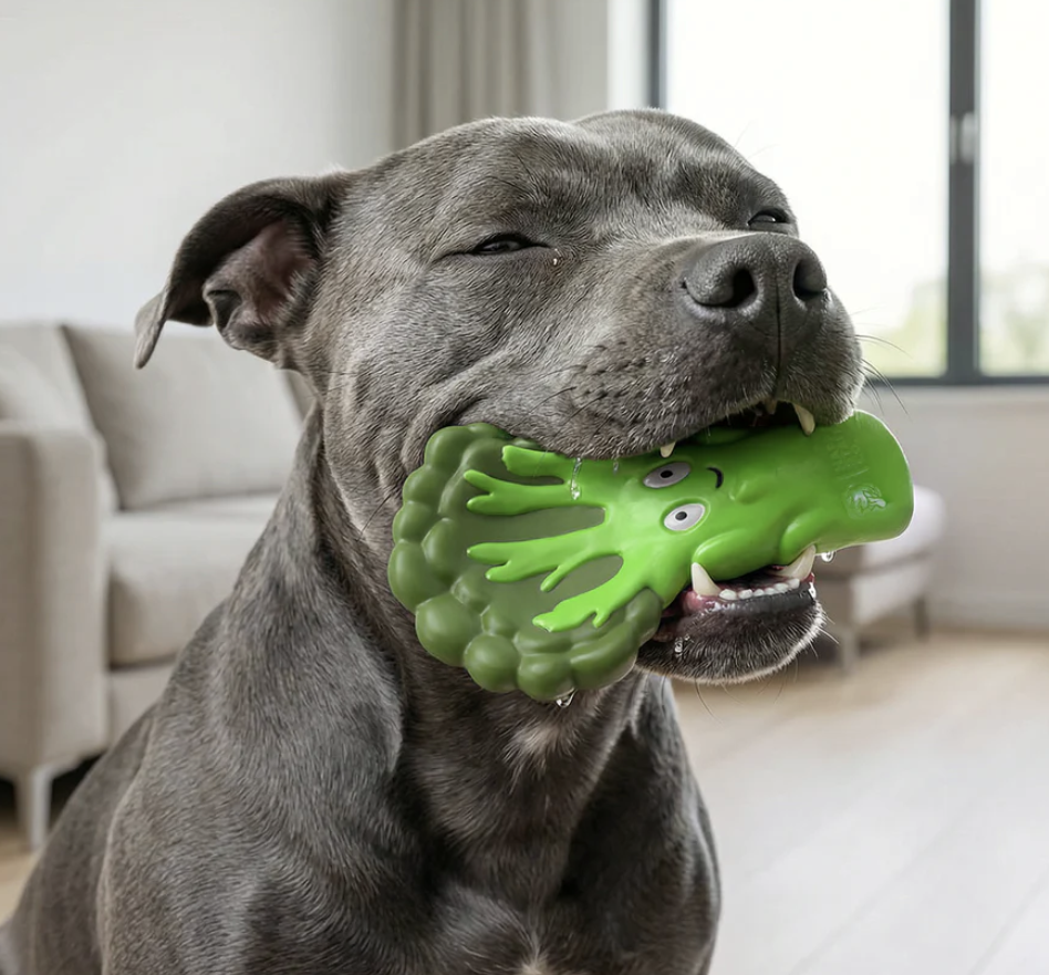 Broccoli Crunch | Happy Staffy Co Chewzilla® Dog Chew Toy