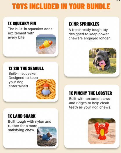 PowerFlex Beach Trip | Happy Staffy Co Power Chewers 5-Pack