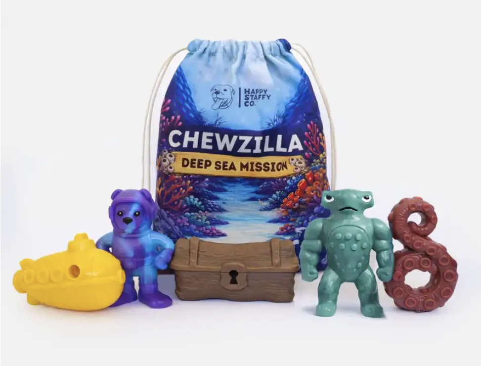 Chewzilla Deep Sea Mission | Happy Staffy Co Chewzilla® 5-Pack