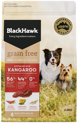 Black Hawk Adult Dog Food - Grain Free Kangaroo-Masterpet-2.5kg-Shine Pets