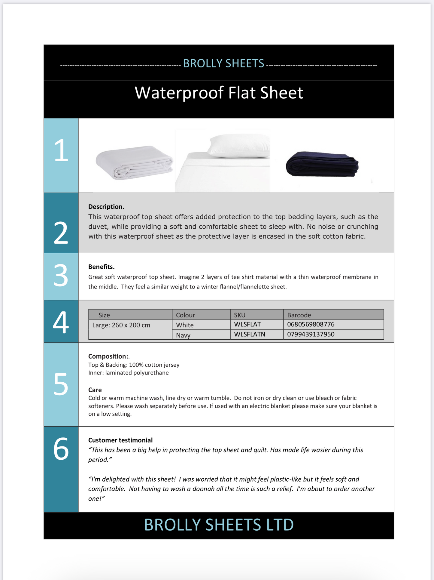 WATERPROOF FLAT SHEETS – FOR PETS (from Brolly Sheets)