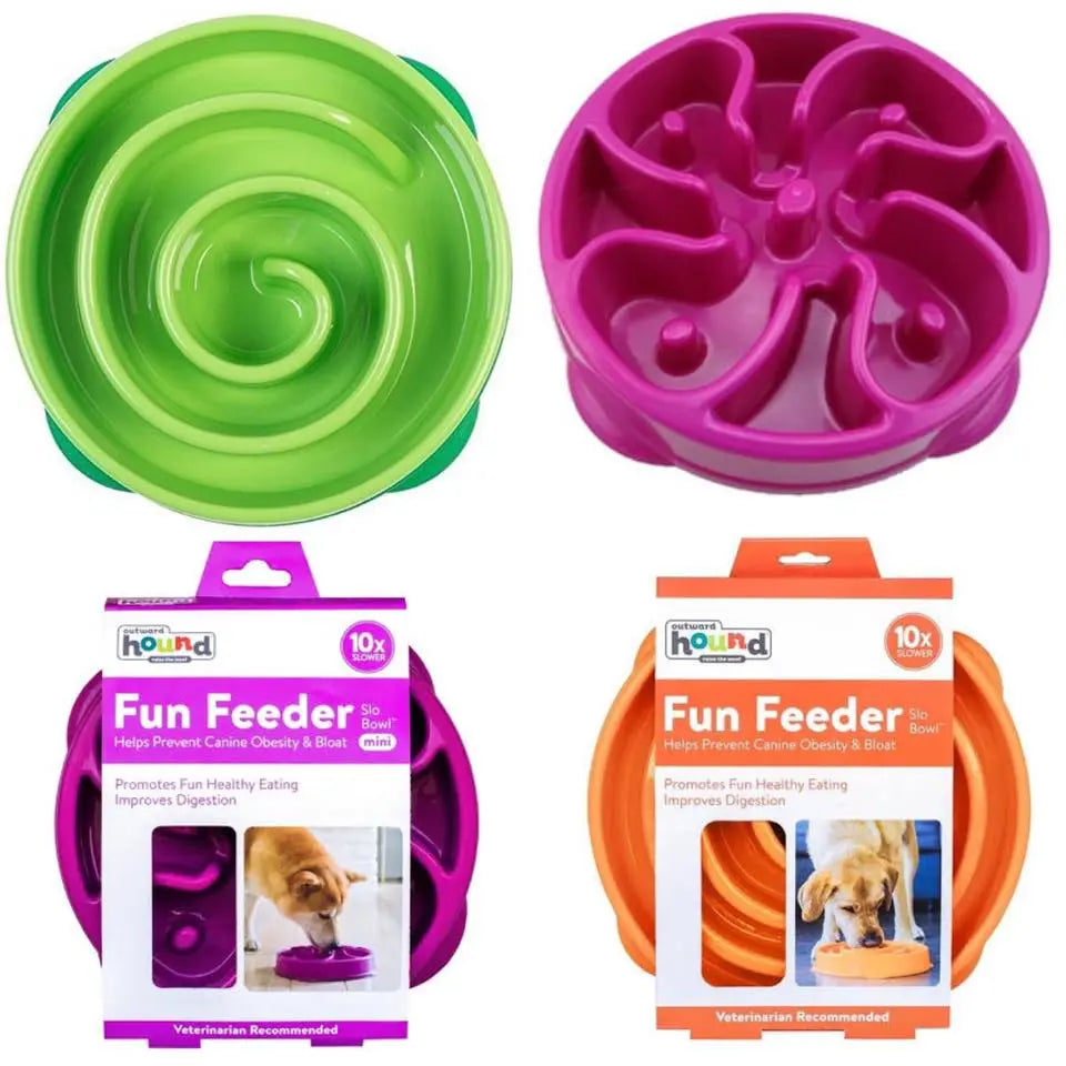 Fun Feeder Slow Dog Bowls - Outward Hound-Feed/Water-Naturally Pet-Small/Mini Purple-Shine Pets