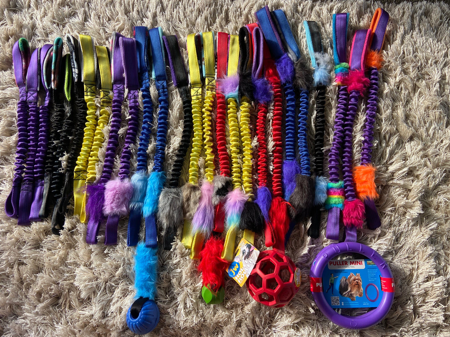 The Bungee Tug Handle-Accessories-Tuggaliscious Tugs-Plain (no fluff) - Blue/Navy-Shine Pets